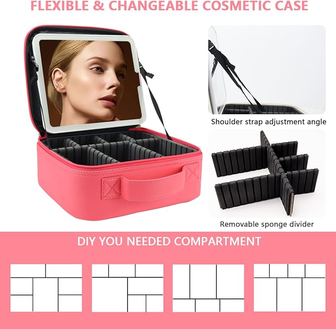 Travel Makeup Bag for Women and Makeup Artists Cosmetic Organizer Large Makeup - Image 2