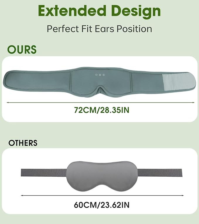 Bamboo Cotton Sleep Mask with Bluetooth Wireless Headphones - Image 4