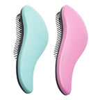 WYNK Detangling Brush 2-Pack for Adults & Kids - Green & Pink Hairbrush for Wet/Curly/Thick Hair, Gentle Knot Remover with Scalp Massage
