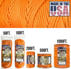 750 Paracord 100% Nylon (Neon Orange / 100 Ft.)
