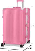 AnyZip Luggage Aluminium Frame Suitcase Hard Shell TSA Lock No Zipper 28In Rose - Image 8