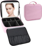 Travel Makeup Bag with LED Mirror Travel Makeup Organizer with 3 Lighted by Unknown
