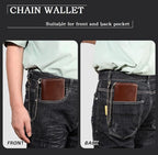Holder for AirTag Men's Wallet Genuine Leather Purse RFID Blocking Bifold - Image 2