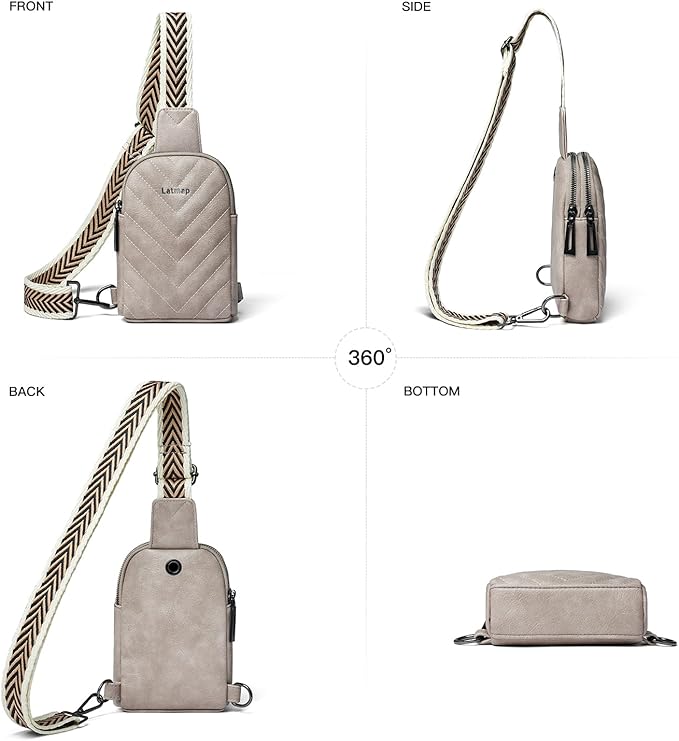7L Sling Bag for Women Men Leather Small Sling Backpack Daypack Anti Theft - Image 6