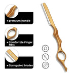 Hair Razors For Cutting Hair 6.89", Professional Hair Styling Razor with Replacement Stainless Steel Blades for Salon/Home -11PCS Gold