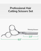 ULG Hair Thinning Scissors, Thinning Shear for Hair Cutting 6.5 inch Right-Hand Barber Scissors Salon Texturizing Shears Made of Japanese Stainless Steel, Silver