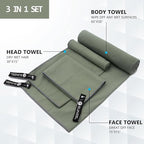 Eunzel Quick Dry Camping Towel, Microfiber Travel Towel 3 Size at 1 Pack - Image 2