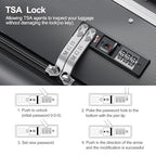 26 Inch Large Checked Luggage Hardside Suitcases Top Open Charcoal Grey (26 Inch / Charcoal Grey)