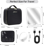 Makeup Bag with Magnetic Detachable Lighted Mirror 360° Swivel Angle, Travel - Image 6