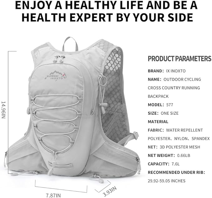 Running Hydration Vest for Men Women Water Backpack for Running 3L Running - Image 2