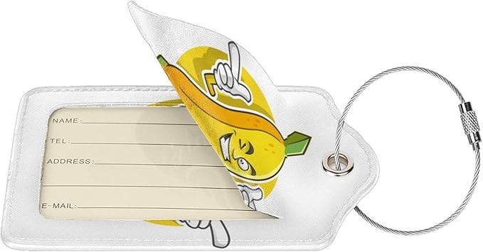2 Packs Cute Banana Pattern Leather Luggage Tags Novelty Funny Cartoon Suitcase - Image 2