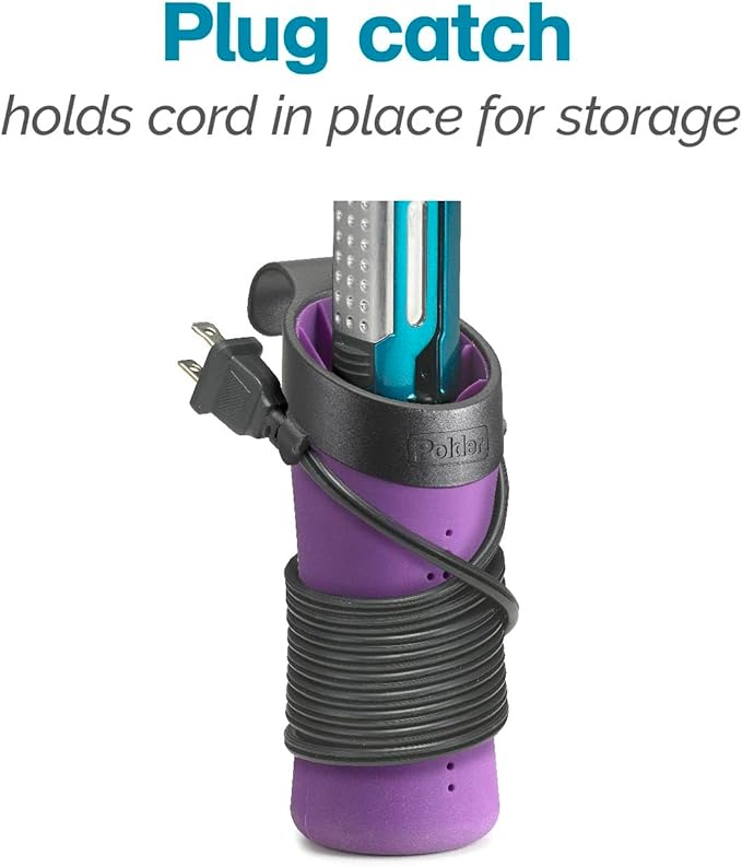 Polder High-Heat Silicone Hot Sleeve Cover for Flat Iron, Curling Iron, Hair Straightener, Portable Travel Pouch for Hot Hair Styling Tools, Organizer Sleeve for Travel or at Home Use, Purple