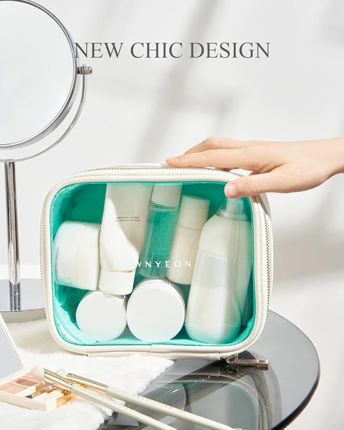 ROWNYEON Clear Makeup Case Toiletry Bag Multipurpose Travel Makeup Train Case - Image 4