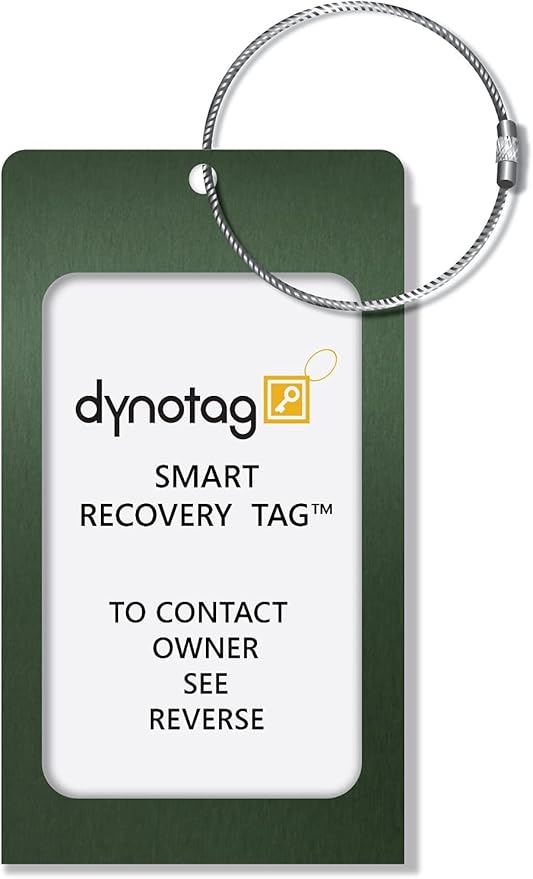Dynotag® Web Enabled Smart Aluminum Convertible Luggage ID Tag + Braided Steel - Image 3