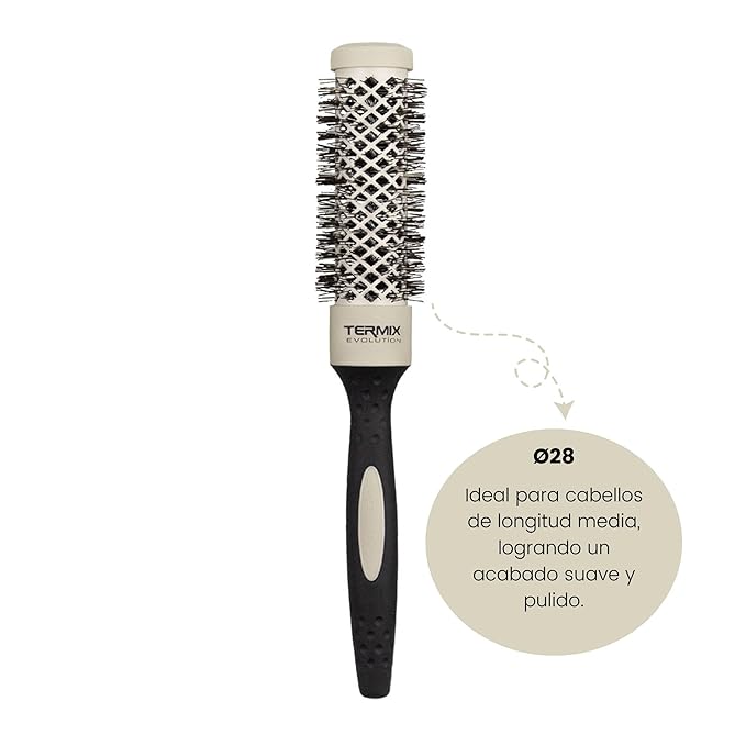 Termix Evolution Soft Ø 28 mm-Hairbrush for thin hair with ionized bristles specially for thin and delicate hair.