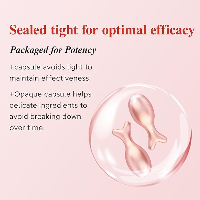HKH Retinol Serum Capsules for Face: 48 Caps Anti-Aging Wrinkle Skincare Night Serum - Vitamin A & E Facial Oil for Women - Firming Smoothing & Skin Hydration & Moisturization - Travel-Friendly
