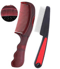 Dandruff Comb Fine Tooth Scalp Detox Comb Lice for Women, Men & Kids Stainless Steel Scalp Detoxing, Sweep & Massage Hair Brush Tool for Hair Care (Black+Red)