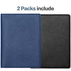 2 Pack Passport covers and Vaccine Card Holder PU Leather Passport Wallet Vaccine Case Protector Slot Travel Passport Wallets for Women & Men (Blue)