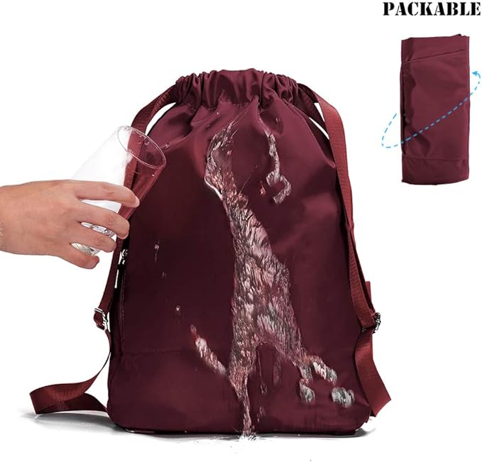 ZOORON Waterproof Drawstring Gym Backpack Bag - Image 5