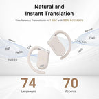 M9 Language Translator Earbuds Open-Ear Headphones Support 144 Languages & - Image 3