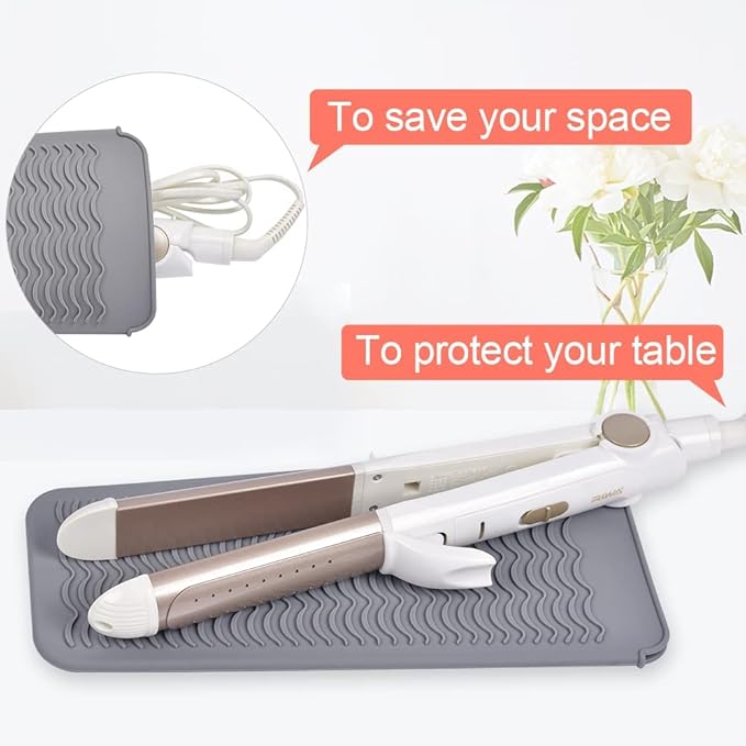 IKOCO Heat Gloves for Hair Styling, Heat Resistant Gloves with Silicone Mat Pouch for Curling Iron, Flat Iron, Straightener, Hot Hair Tools