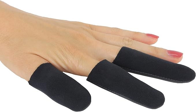 Jatai Heat Shield Professional High Heat Resistant Finger Protection Guards for Curling and Flat Irons, Wands, Blow Dryers - 3pc (Small/Medium, Black)