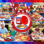 100 Count Red and Blue Disposable Plates 10 Inch (Red/Blue / 100 Pcs)