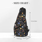 SUPLUCHOM Sling Bag Vintage Botanical Flower Wildflower Hiking Daypack - Image 3