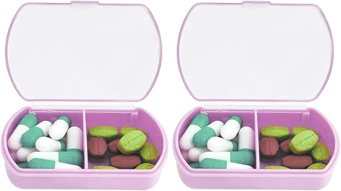 2PCS Small Pill Case Travel Pill Box Cute Pill Organizer by INVODA
