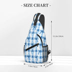 SUPLUCHOM Sling Bag Blue Bows Check Hiking Daypack Crossbody Shoulder Backpack - Image 3