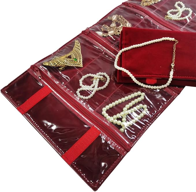 Travel Jewelry Roll Bag Portable Organizer Pouch - Image 4