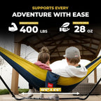Grand Trunk Double Deluxe Parachute Nylon Hammock - 500lb Capacity Camping - Image 3