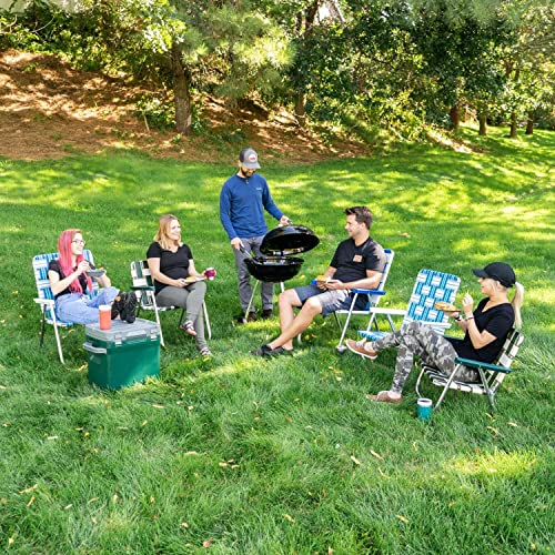 Outdoor Chairs for Camping. Made with Lightweight Aluminum Frames and UV (Sea Island / Classic (2 Pack))