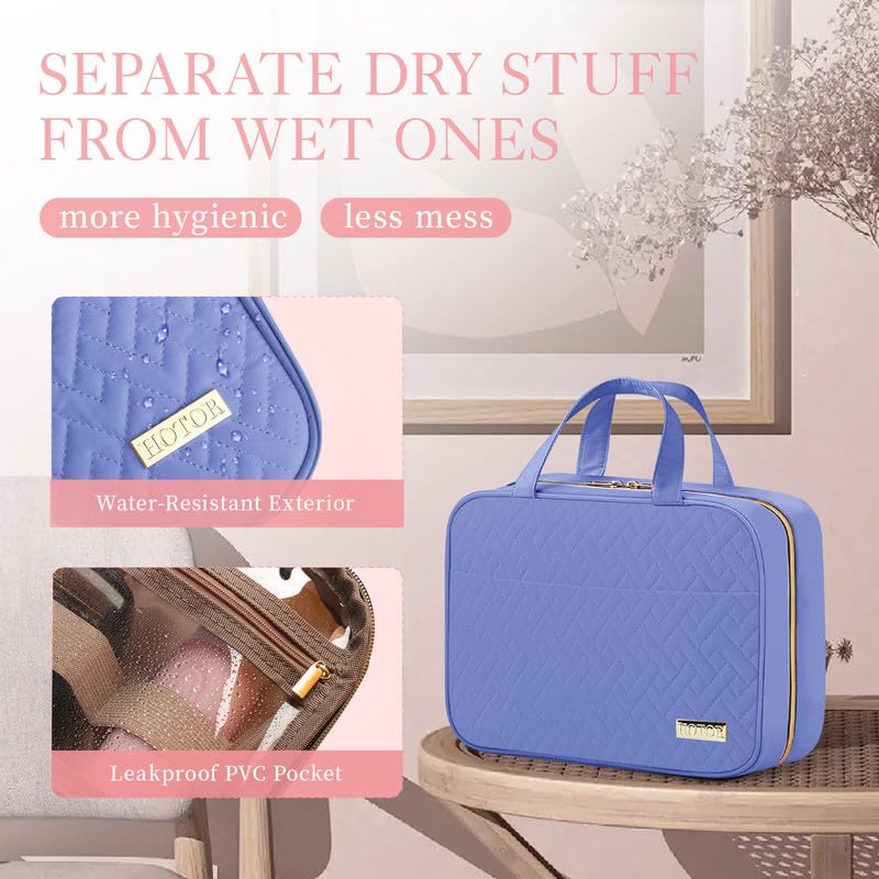 Hanging Travel Toiletry Bag Women Men Essentials Aegean (Aegean-Blue / Large)