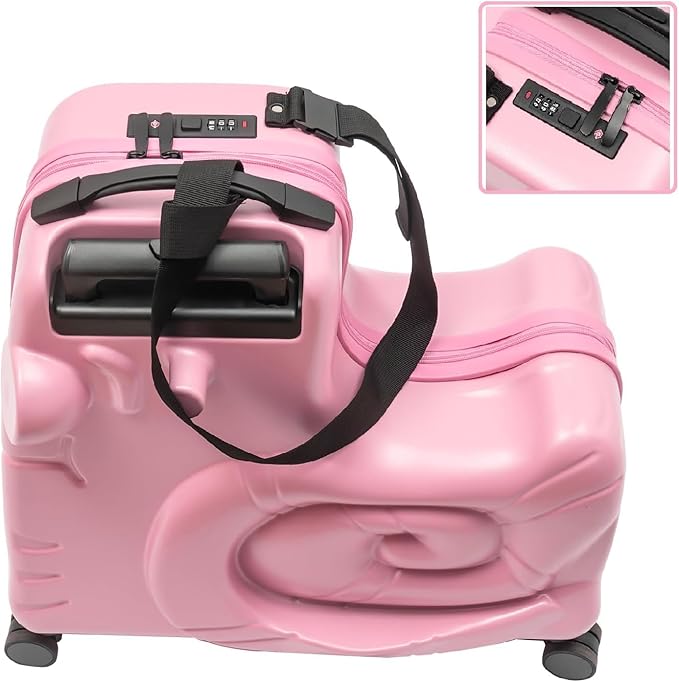 CNCEST 20" Kid's Ride-on Travel Suitcase, Rolling Luggage - Image 5