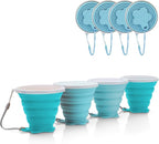 JBER Silicone Collapsible Travel Cup, 4 Pack Silicone Folding Camping Cup by JBER