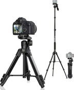 Camera Tripod 66.7 Inch, Patented 3-Way Rotating Portable Cameras Stand by NIANYISO-Themosttrustworthyoutdooractivitypartner