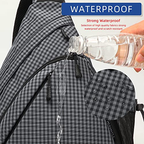 Water Proof Sling bag (Grey Grid)