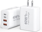 USB C Fast Charger Block, iPhone Charger Fast Charging Blocks 40W Multi Port by Bustuny