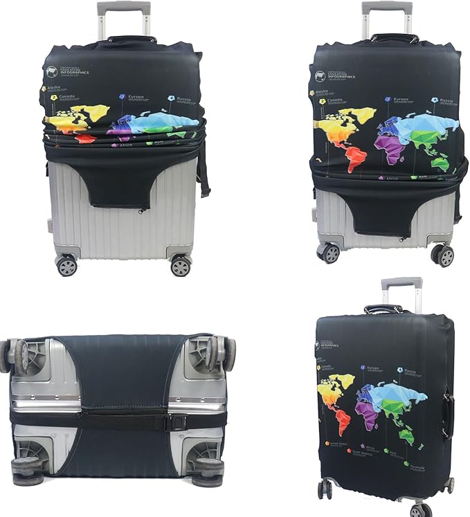 MosaiRudo Thicker Luggage Cover Elastic Suitcase Cover Protector Fits 18-32 - Image 6