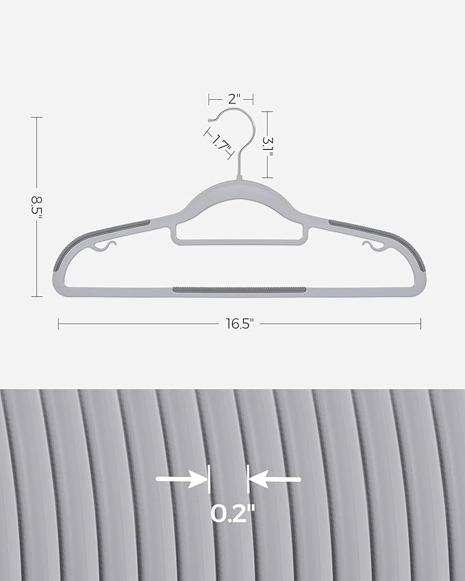 SONGMICS Pack of 30 Coat Hangers, Space-Saving Plastic Clothes Hangers - Image 7