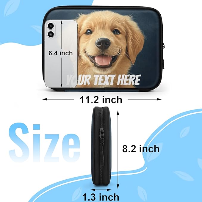 Custom Electronics Organizer Travel Case Customize Personalized Text Image - Image 2