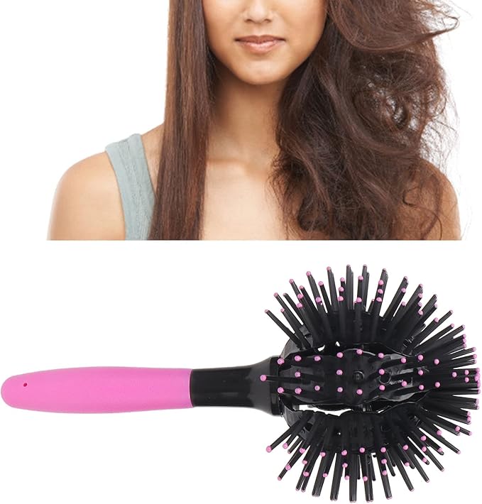 Hair Brush, 360 Degree Round Ball Hair Comb High Temperature 3D Curly Hair Comb for Wet and Dry Hair