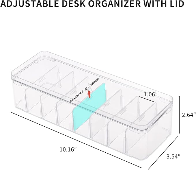 Yesesion 2pcs Clear Plastic Cable Organizer Boxes - Image 2