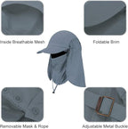 Foldable Sun Cap, Fishing Hats, UPF 50+ Protection Caps - Image 2