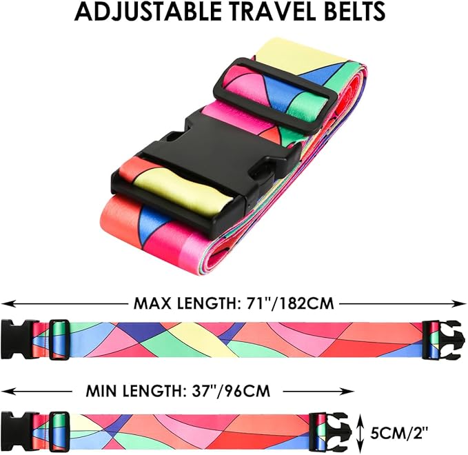 Adjustable Travel Luggage Strap Suitcase Belt Travel Bag Accessories 1.96 in W - Image 2