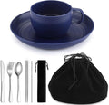 Camping Essentials Set, HOMQUEN Camping Plates and Bowls Set, Coffee Mug by HOMQUEN