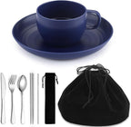 Camping Essentials Set, HOMQUEN Camping Plates and Bowls Set, Coffee Mug by HOMQUEN