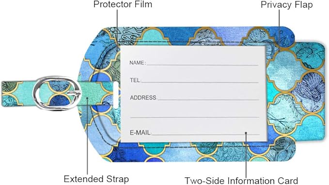 FINTIE 2 Pack Luggage Tags, Leather Name ID Labels - Image 4