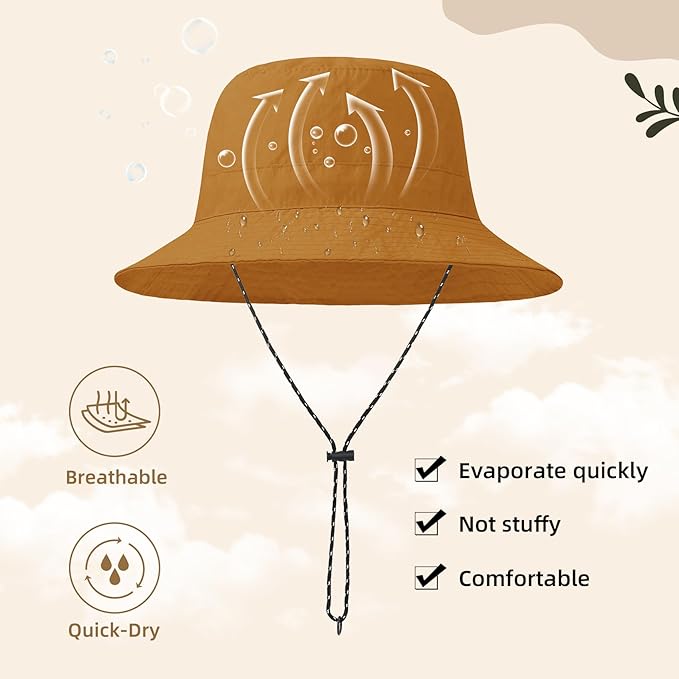 Durio Waterproof Bucket Hats for Woman UPF 50+ Sun Hat UV Protection Packable - Image 5